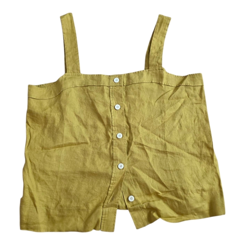 Everlane Yellow Button-Front Linen Tank Top